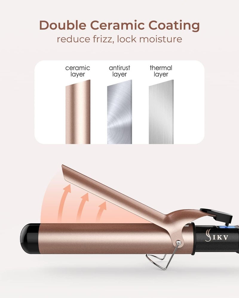 IKV 1 1/2 inch Extra Long Barrel Curling Iron, 1.5 Inch Large Barrel for Long Hair Ceramic Tourmaline - Image 4